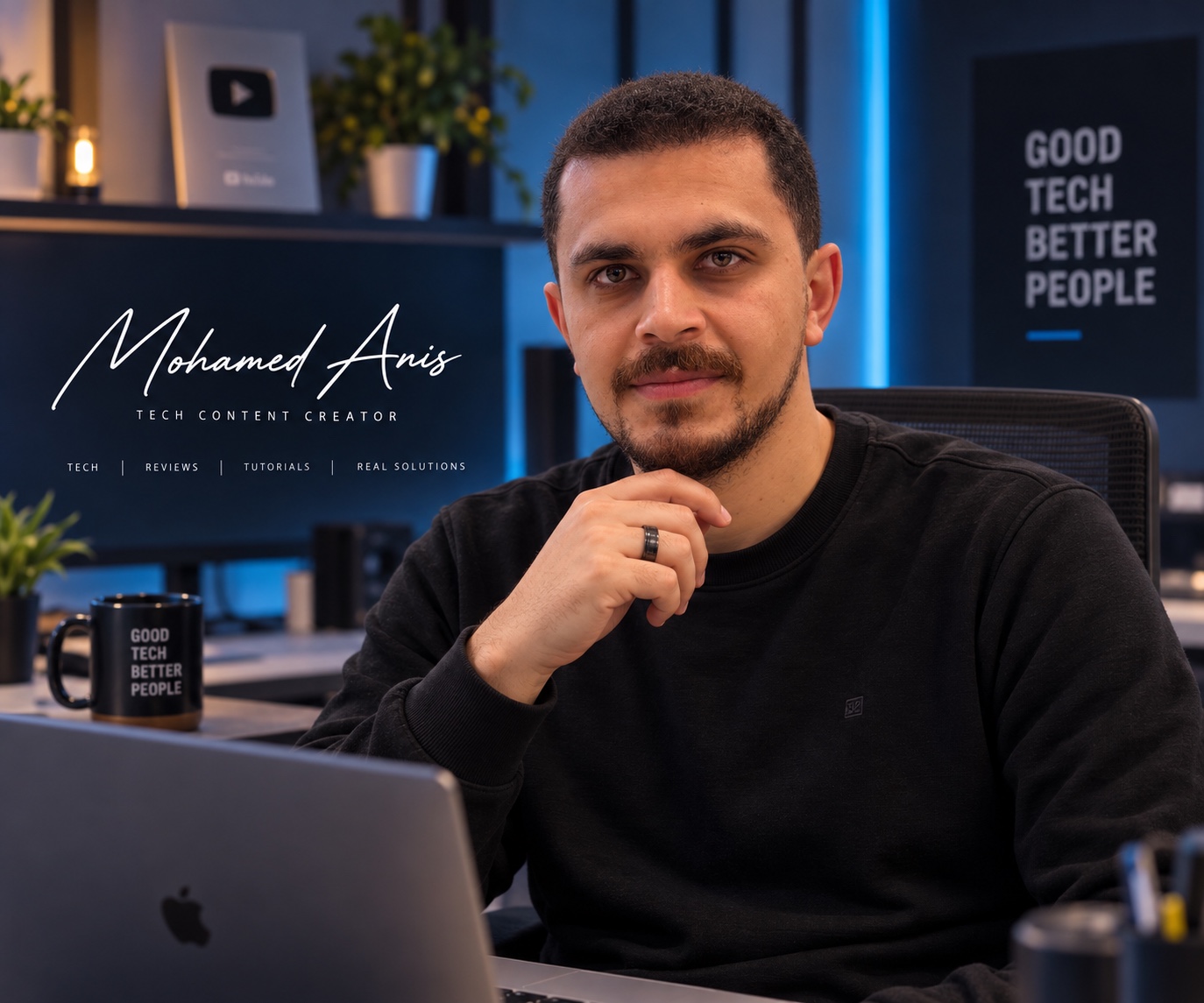 Mohamed Anis in a technology studio